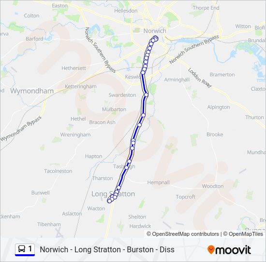 1 Bus Line Map