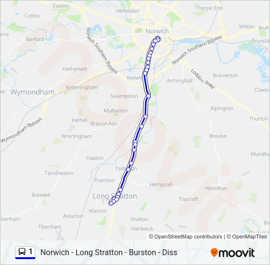 1 Bus Line Map