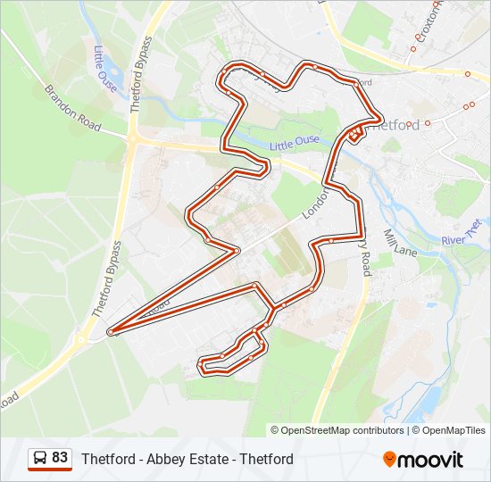 Bus 83 Route Map 83 Route: Schedules, Stops & Maps - Thetford (Updated)