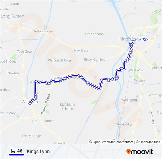 46 bus Line Map