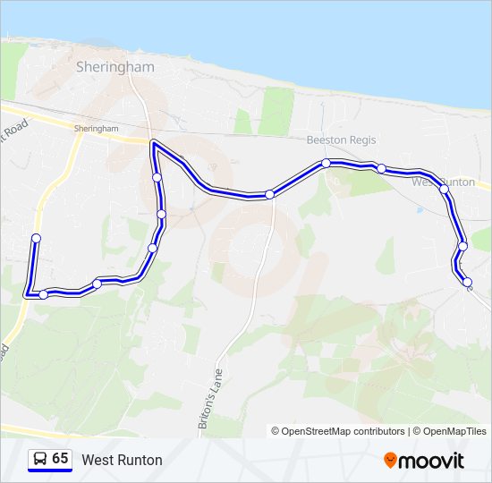 65 Bus Line Map
