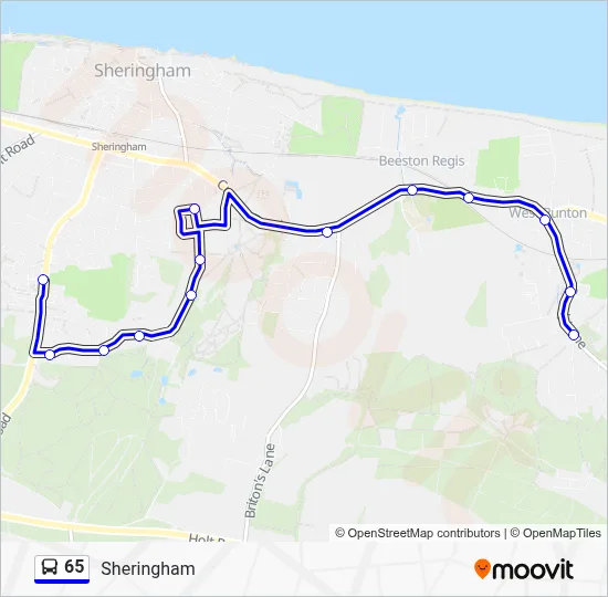 65 Route: Schedules, Stops & Maps - Sheringham (Updated)