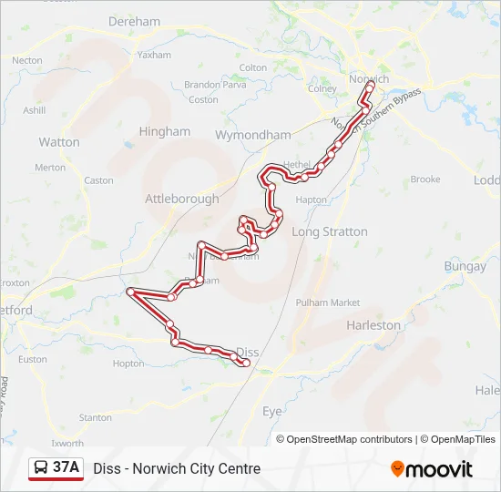 37A Route: Schedules, Stops & Maps - Norwich City Centre (Updated)