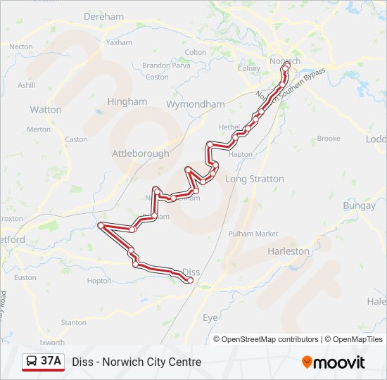 37A Bus Line Map