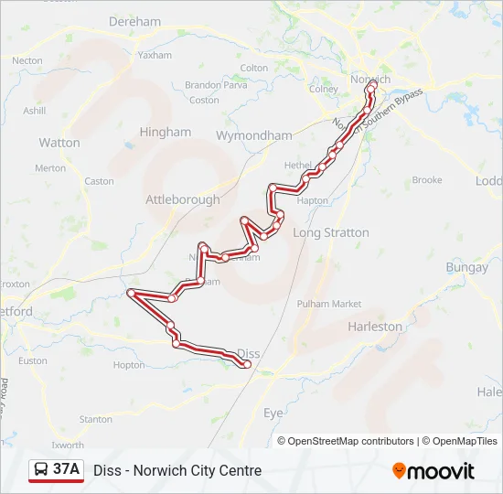 37A Bus Line Map