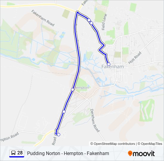 Bus 28 Route Map 28 Route: Schedules, Stops & Maps - Fakenham (Updated)