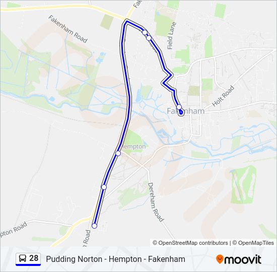 28 Bus Line Map