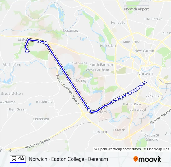 4A Bus Line Map