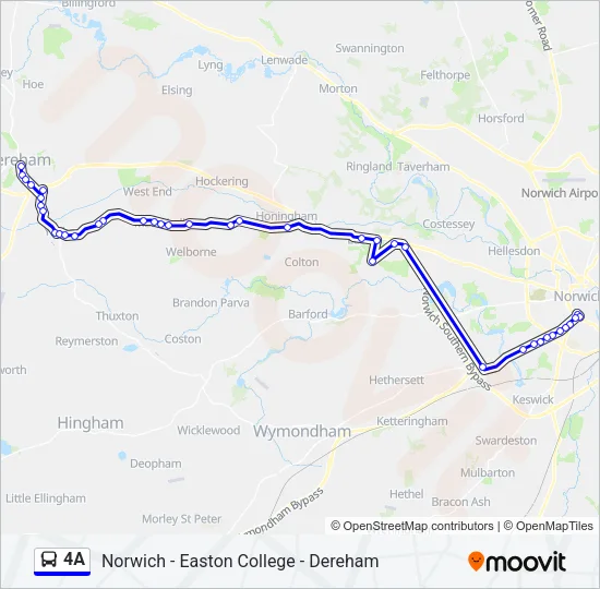 4A Bus Line Map