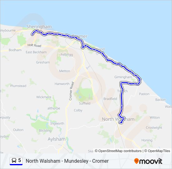 5 Bus Line Map