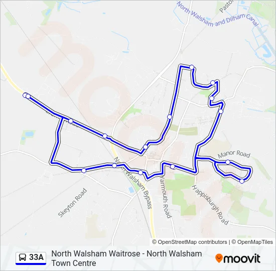 33A Bus Line Map