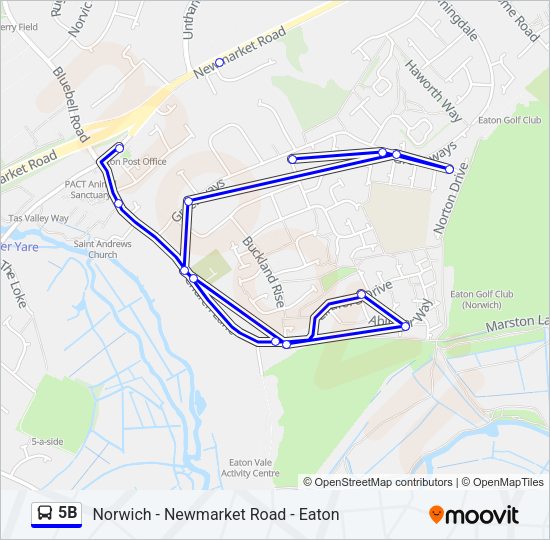 5B Bus Line Map