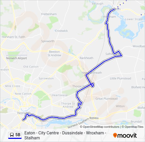 5b Route Schedules, Stops & Maps Norwich City Centre (Updated)