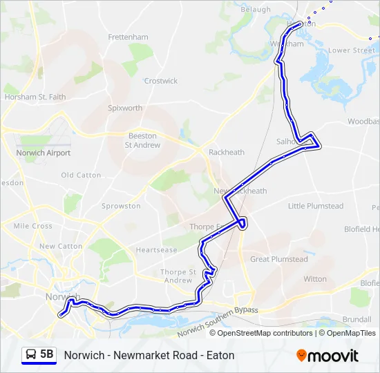 5B Bus Line Map