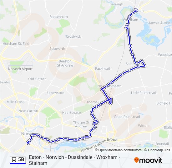 5B bus Line Map