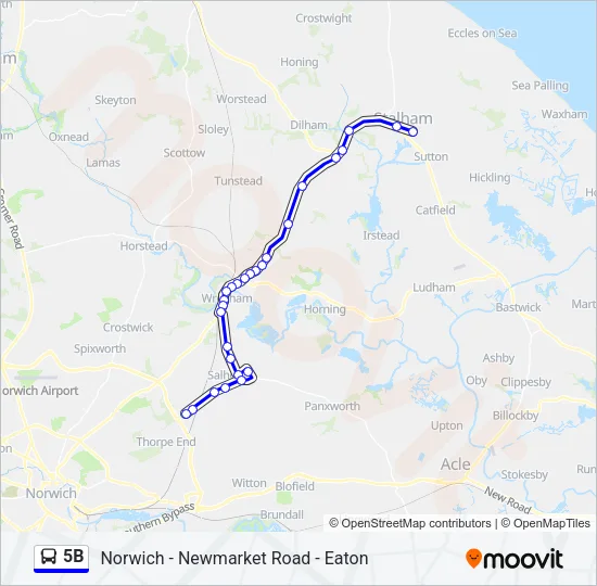 5B Bus Line Map