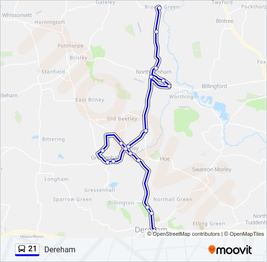 21 Bus Line Map