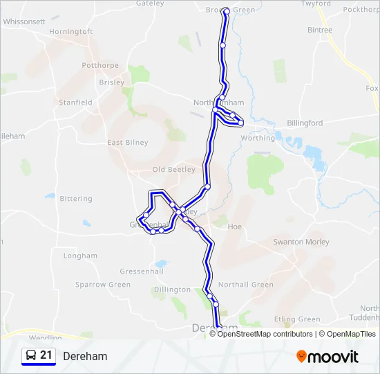 21 Bus Line Map