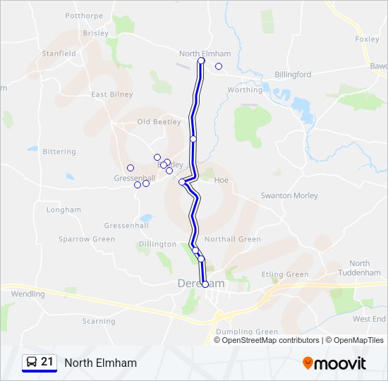 21 Bus Line Map