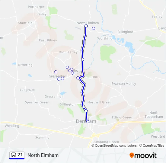 21 Bus Line Map