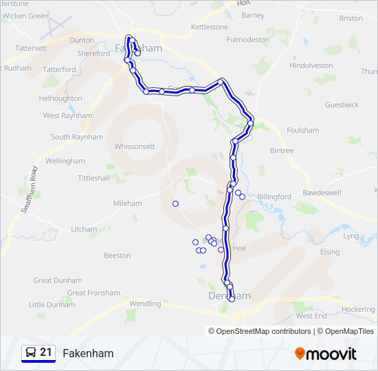 21 Bus Line Map
