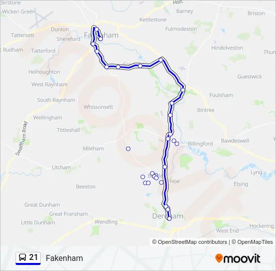 21 Bus Line Map