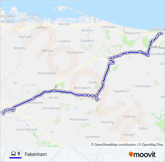 9 Bus Line Map