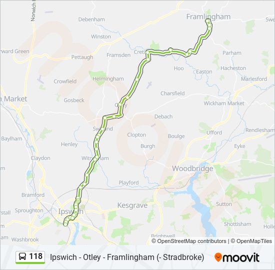 118 bus Line Map