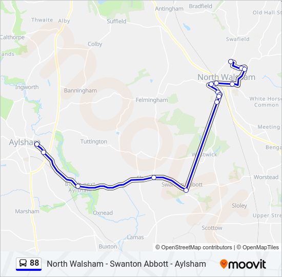 88 Bus Line Map