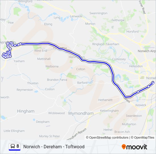 8 Bus Line Map