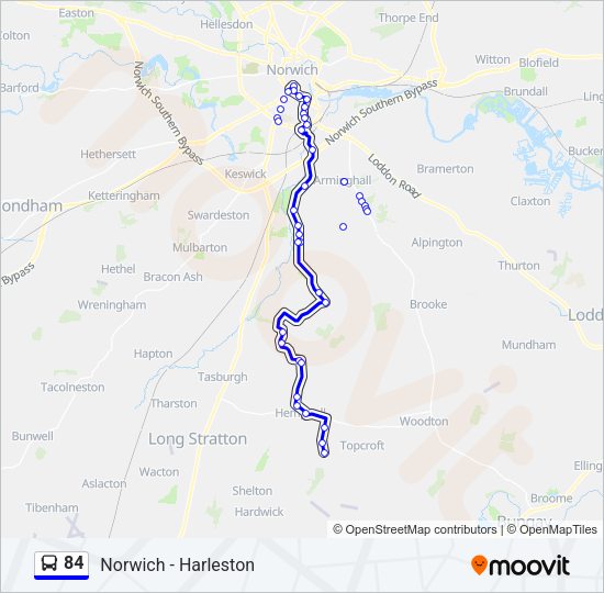 84 Bus Line Map