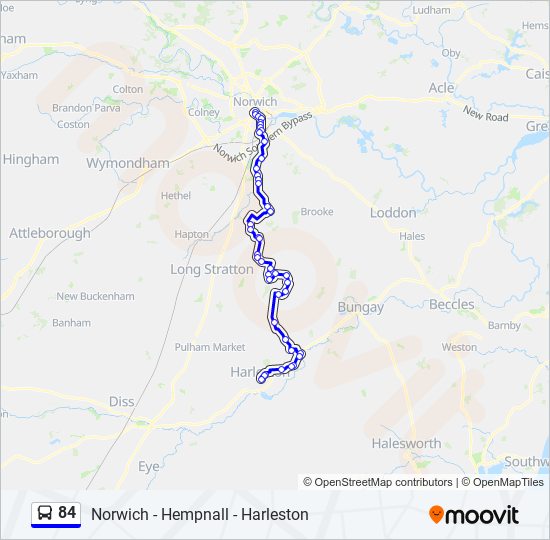 Bus 84 Route Map 84 Route: Schedules, Stops & Maps - Harleston (Updated)