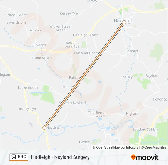 84C Bus Line Map