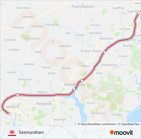 GREATER ANGLIA Train Line Map