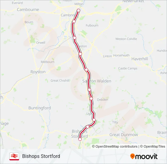 GREATER ANGLIA Train Line Map