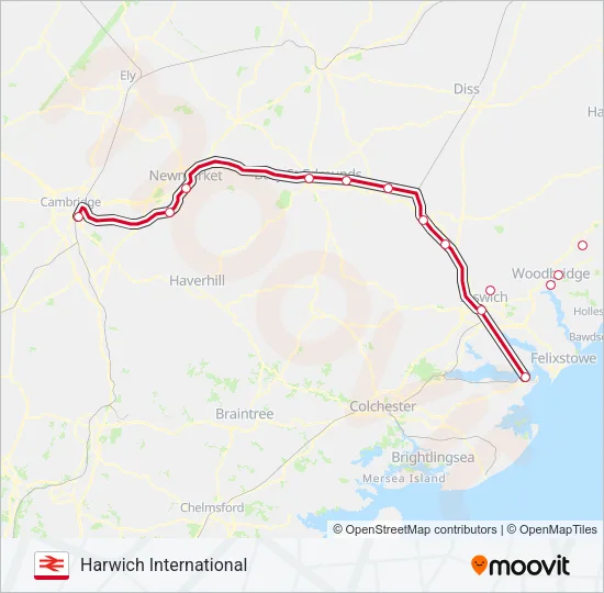 GREATER ANGLIA Train Line Map
