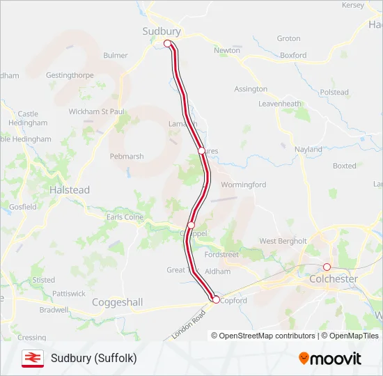 GREATER ANGLIA Train Line Map