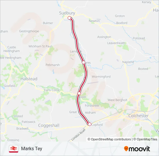 GREATER ANGLIA Train Line Map