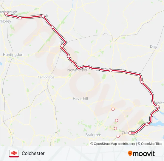GREATER ANGLIA Train Line Map
