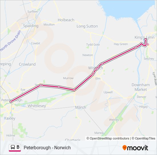 B Route: Schedules, Stops & Maps - Peterborough (Updated)