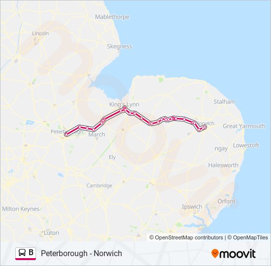 B Route: Schedules, Stops & Maps - Norwich City Centre (Updated)