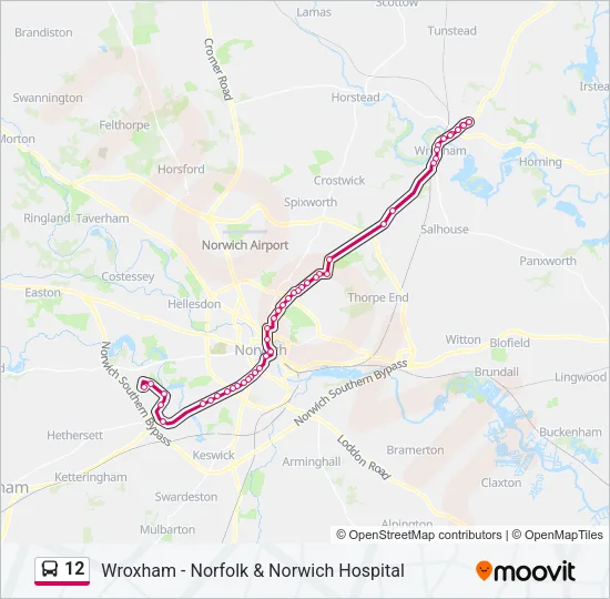 12 Bus Line Map