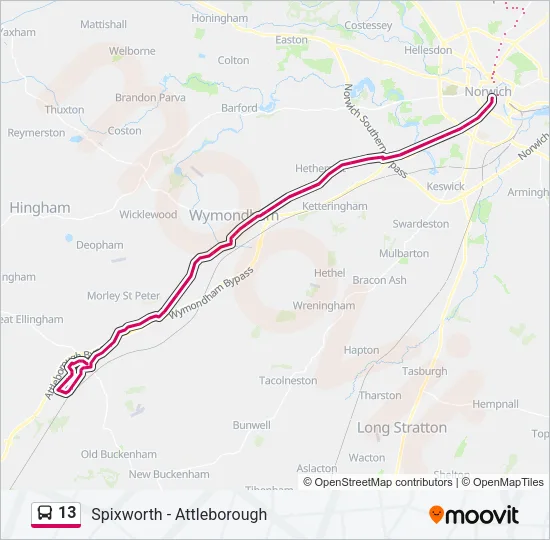 13 Bus Line Map