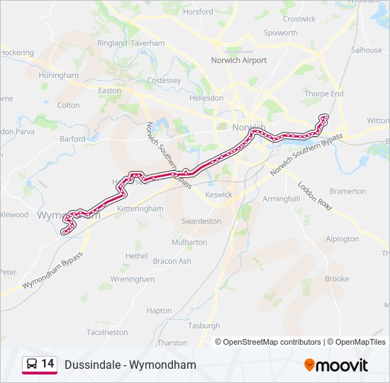 14 Route Schedules, Stops & Maps Dussindale Park (Updated)