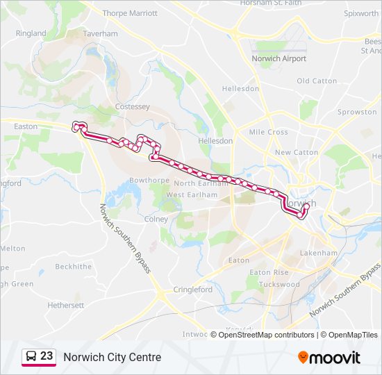 23 Bus Line Map