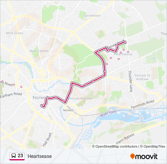 23 bus Line Map