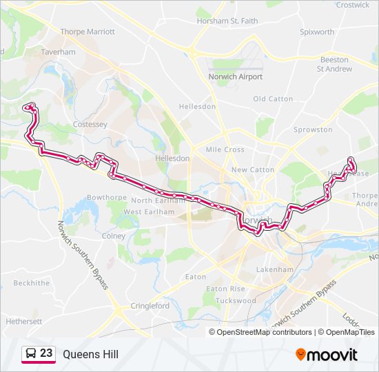 23 bus Line Map