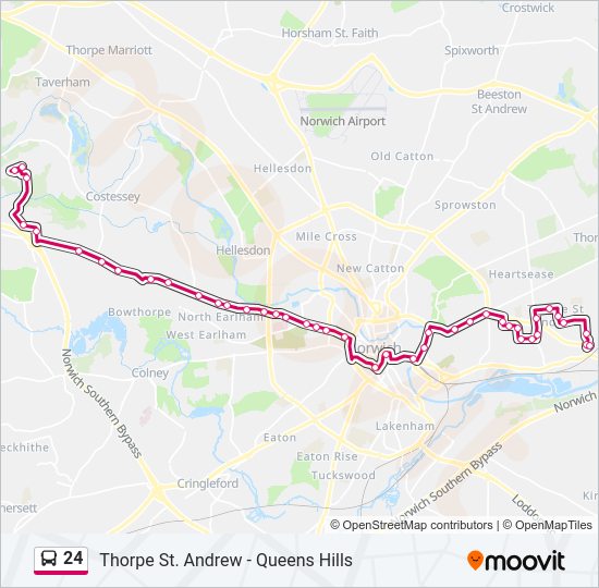 24 bus Line Map