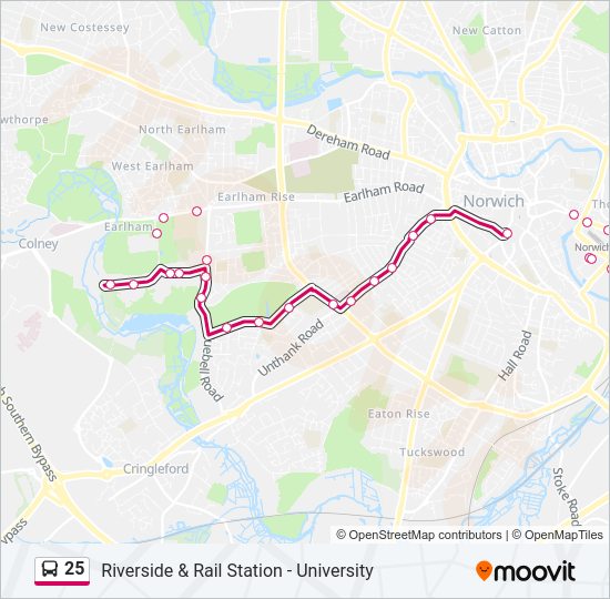25 Bus Line Map