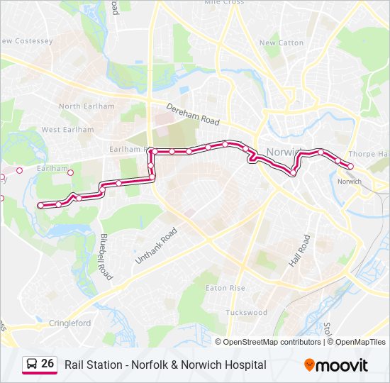 26 bus Line Map